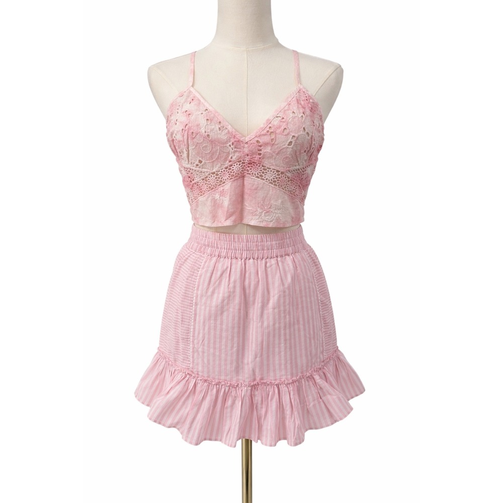 LoveShackFancy Mizu Crop Top & Geanie Skirt Set Top Sz 4 Skirt Sz Small $540 - Picture 5 of 9